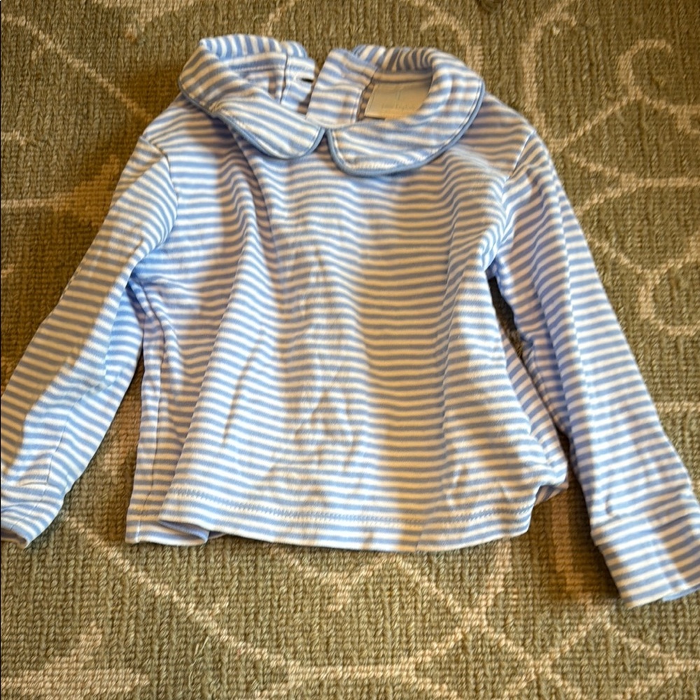 Little English Blue and White Striped Long Sleeve Tee